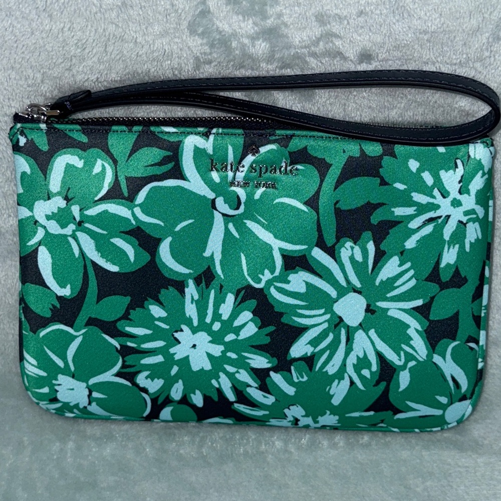 kate spade Blue and Green Floral Wristlet